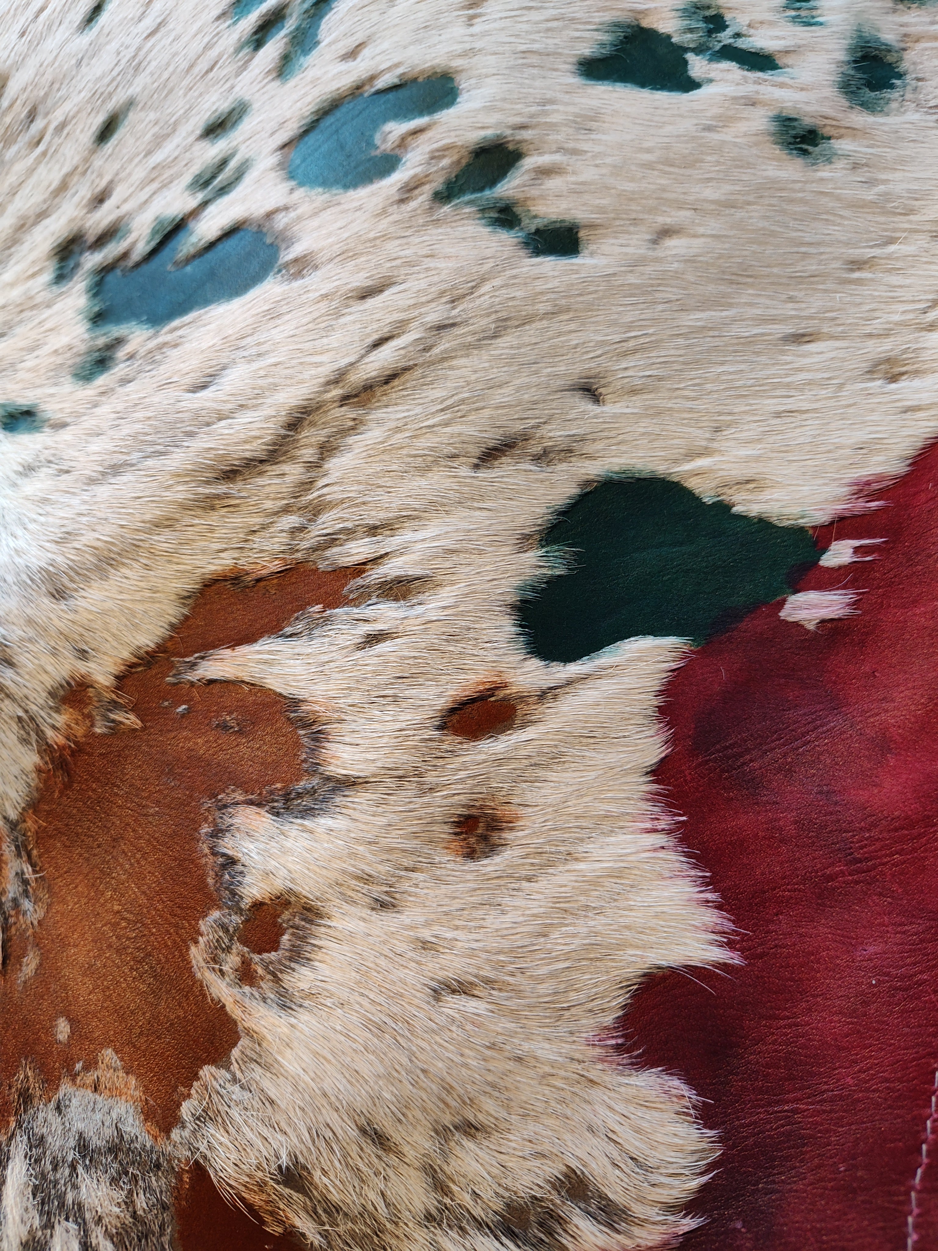 Muliti colored Hair on Cowhide Bag