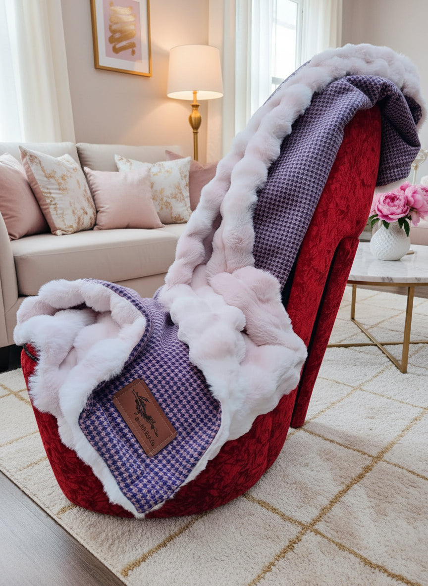 Pink Blue Houndstooth